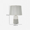 Lampada da tavolo in ceramica e tessuto Lace