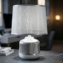 Lampada da tavolo in ceramica con paralume Lucina