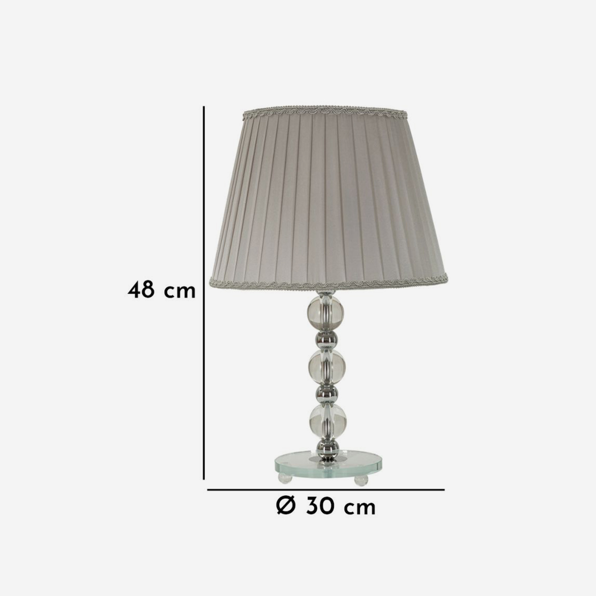 Lampada da tavolo in vetro e tessuto Tolly