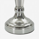 Lampada da tavolo in metallo vetro e tessuto Silvery