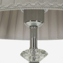 Lampada da tavolo in metallo vetro e tessuto Silvery