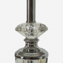 Lampada da tavolo in metallo vetro e tessuto Silvery
