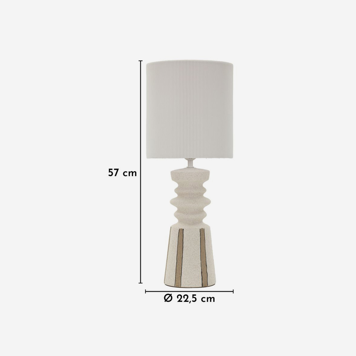 Keramik-Tischlampe mit Lampenschirm Tribal