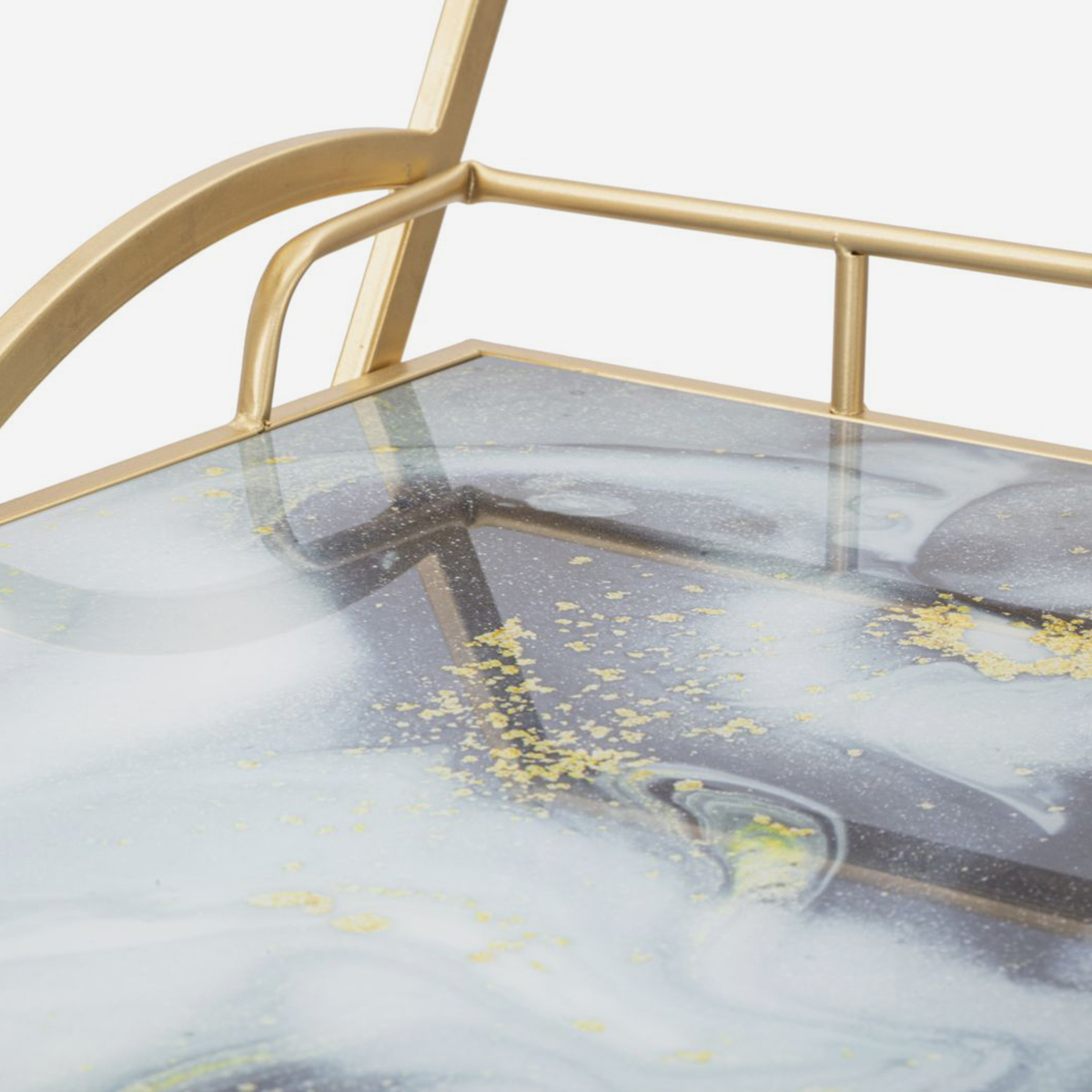Carrito auxiliar porta alimentos con estantes de vidrio Marble Glass