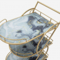 Carrito auxiliar porta alimentos con estantes de vidrio Marble Glass