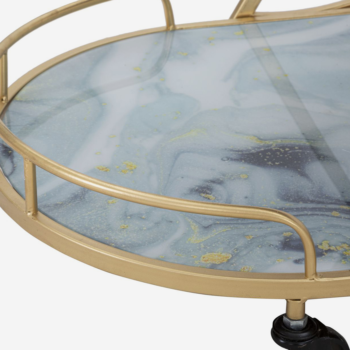 Carrito auxiliar porta alimentos con estantes de vidrio Marble Glass