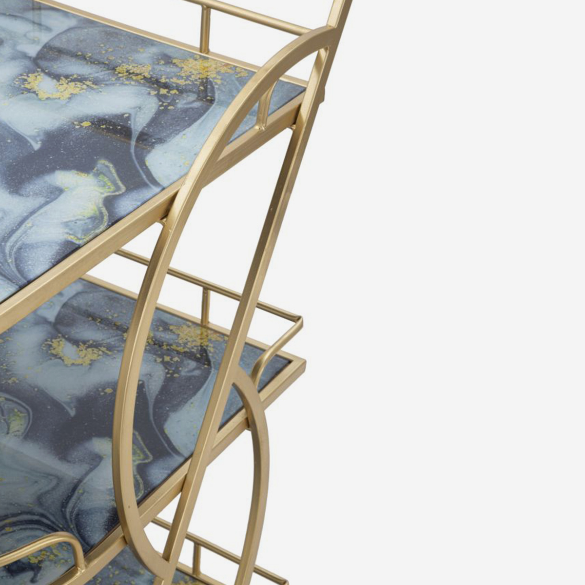 Carrito auxiliar porta alimentos con estantes de vidrio Marble Glass