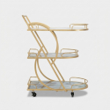 Carrito auxiliar porta alimentos con estantes de vidrio Marble Glass