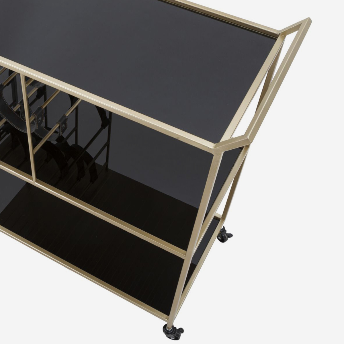 Carrito portacomidas y botellero con ruedas Black String