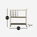 Carrito portacomidas y botellero con ruedas Black String