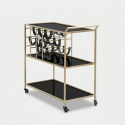 Carrito portacomidas y botellero con ruedas Black String