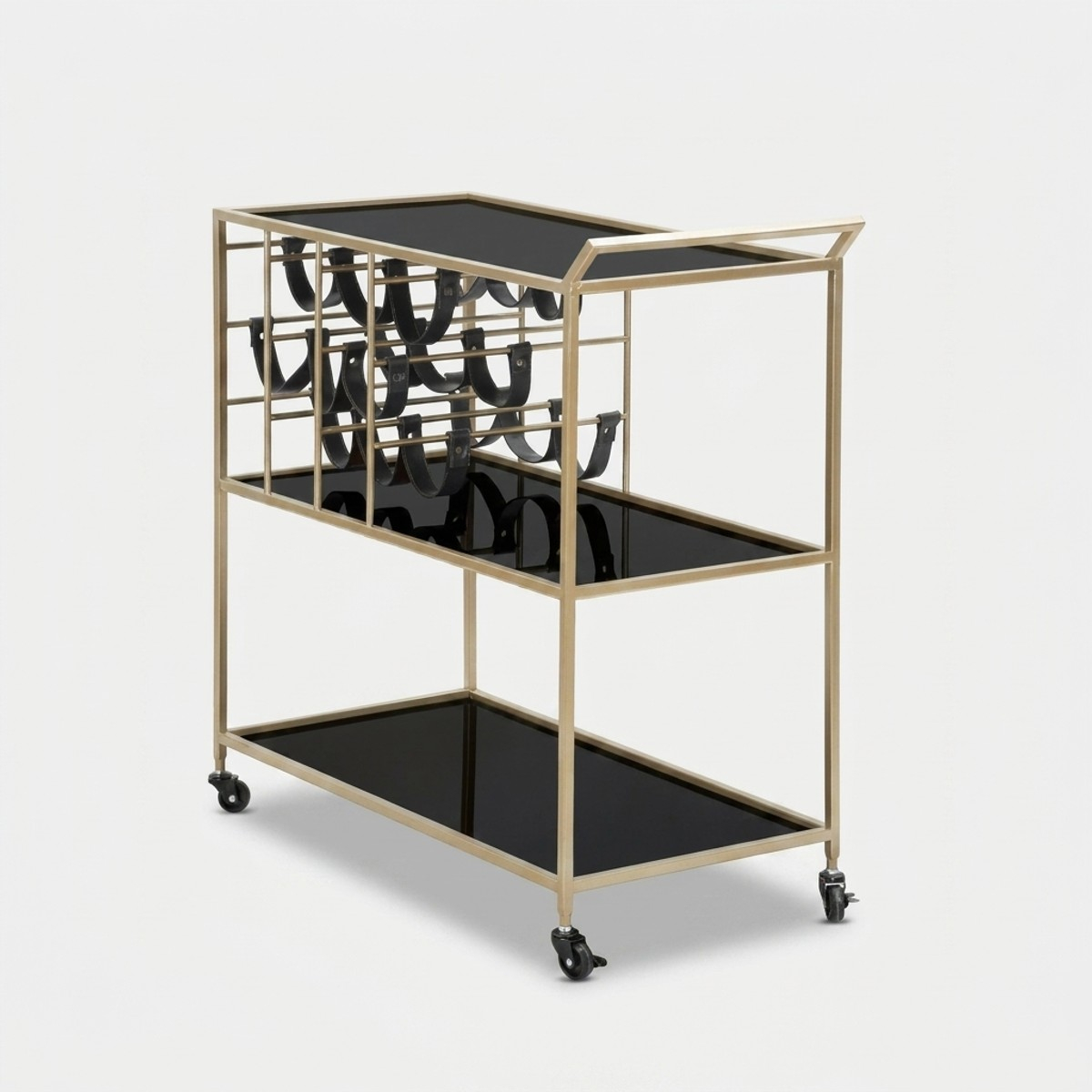 Carrito portacomidas y botellero con ruedas Black String