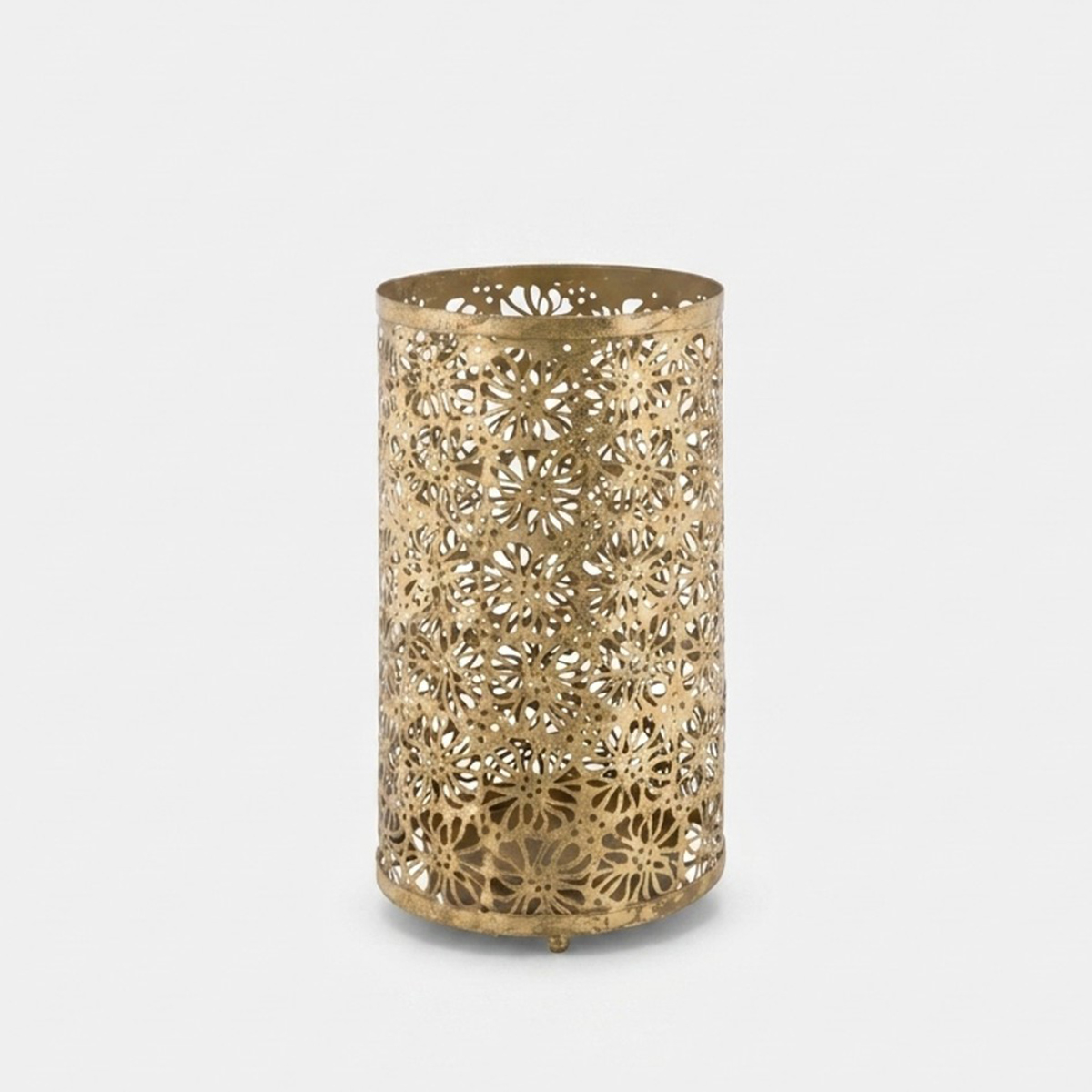 Paragüero redondo de metal perforado Fiori Glam