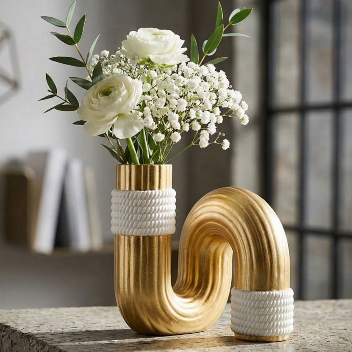Vaso da arredo decorativo in poliresina Bann S