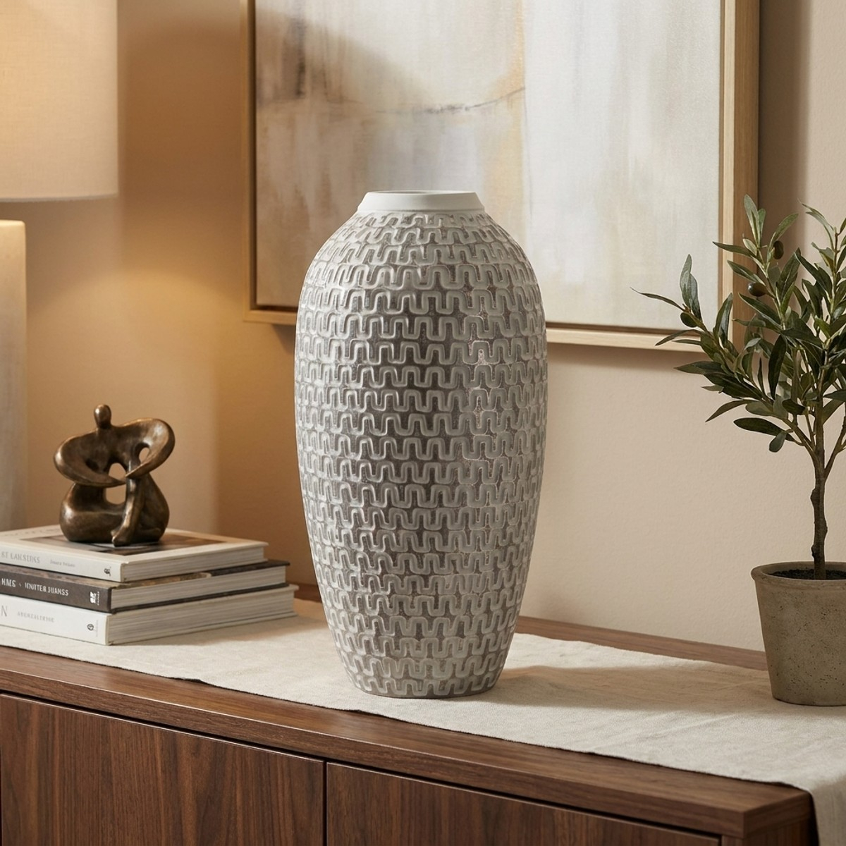 Vaso decorativo in resina da interno Wave