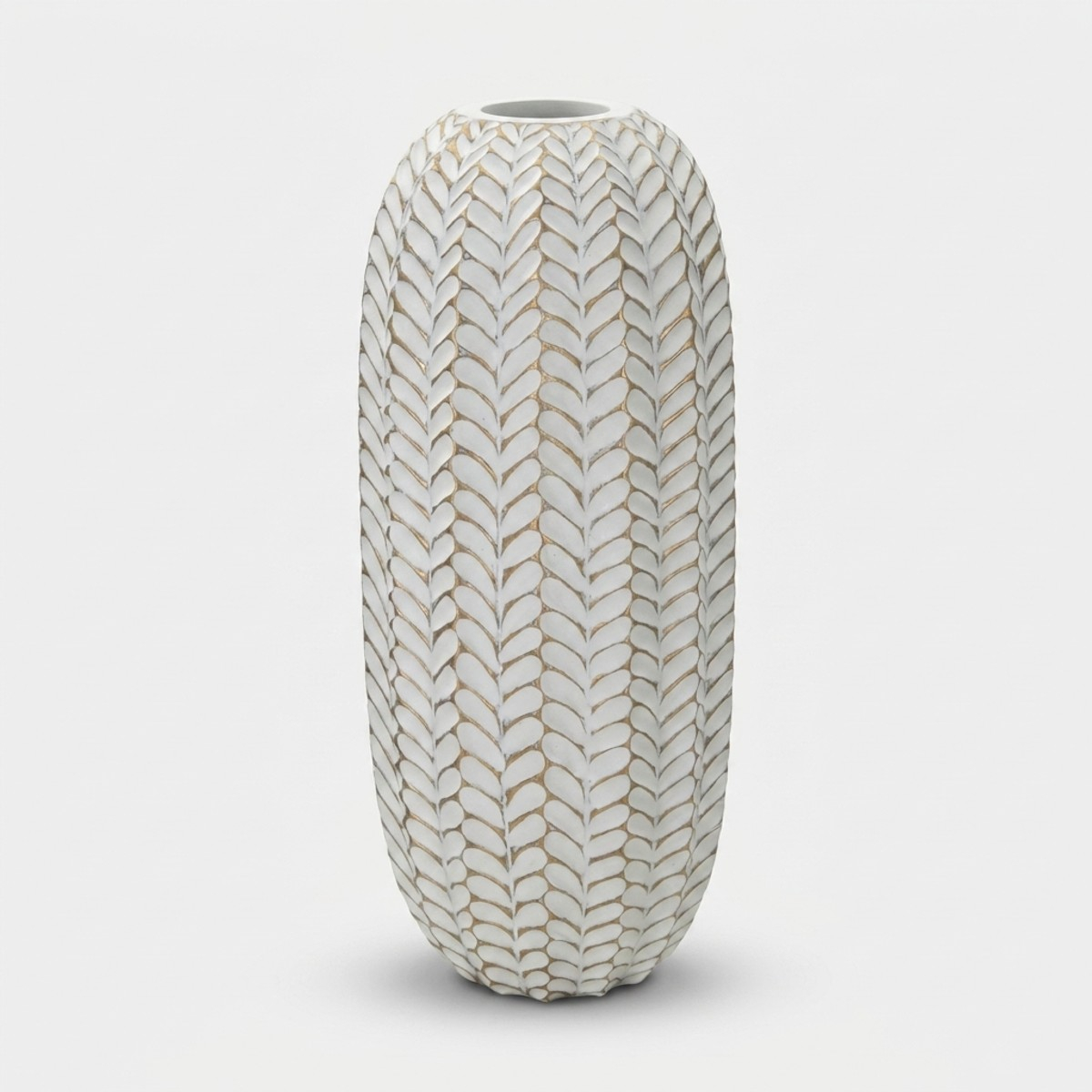 Vaso decorativo in resina intagliata da terra Leaf