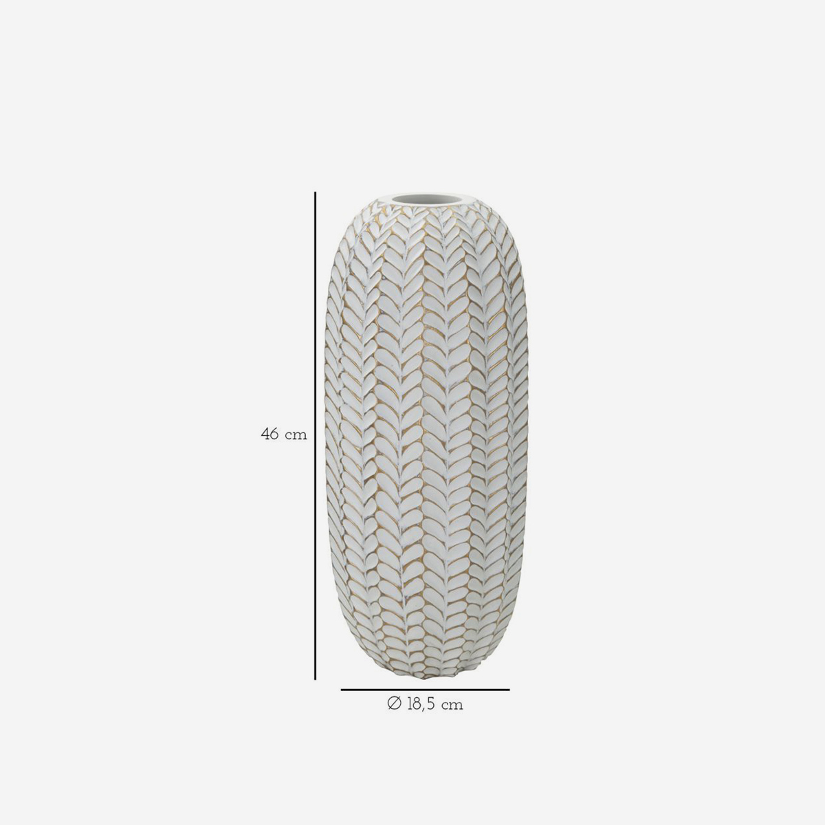 Vaso decorativo in resina intagliata da terra Leaf