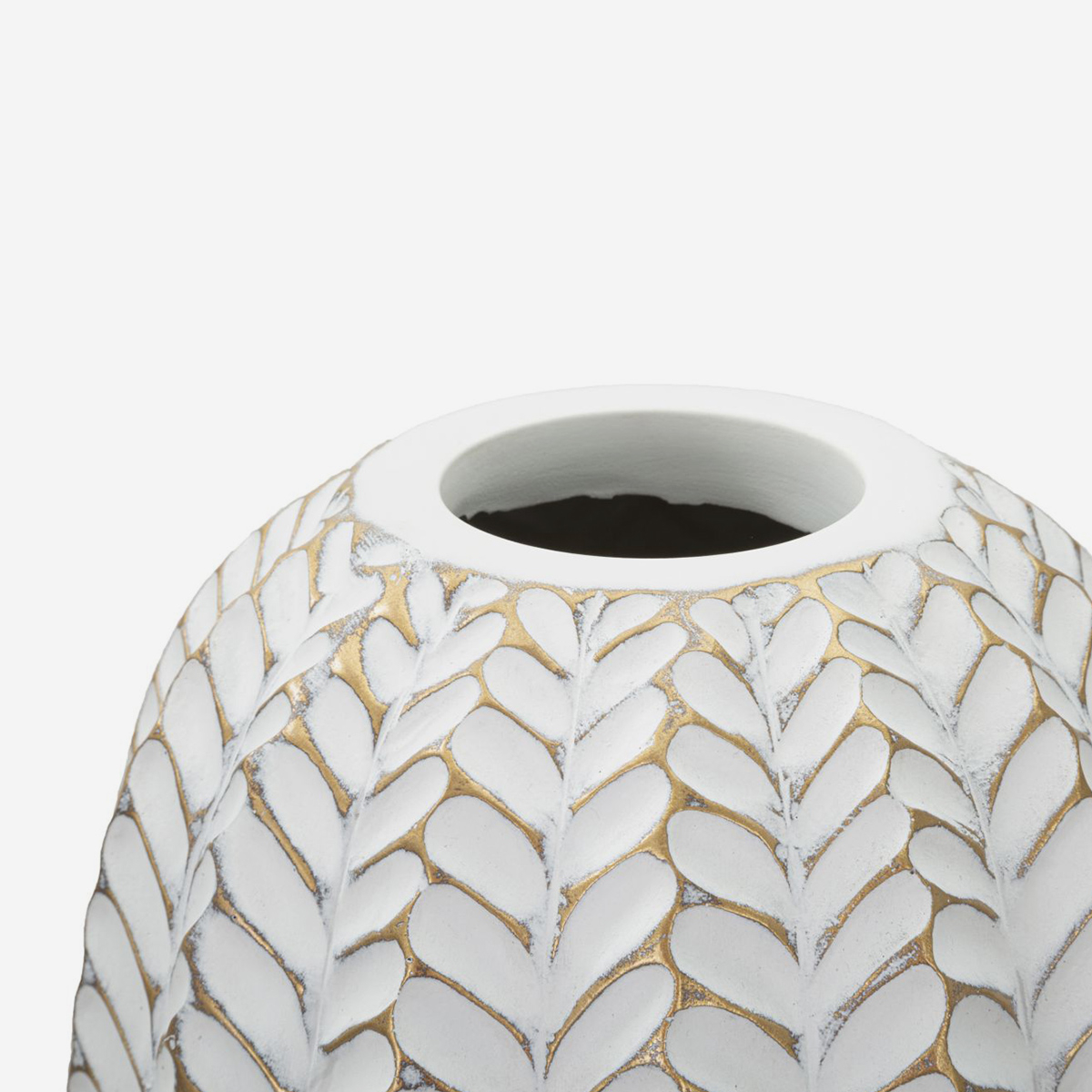 Vaso decorativo in resina intagliata da terra Leaf