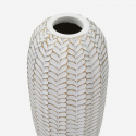 Vaso decorativo in resina intagliata da terra Leaf