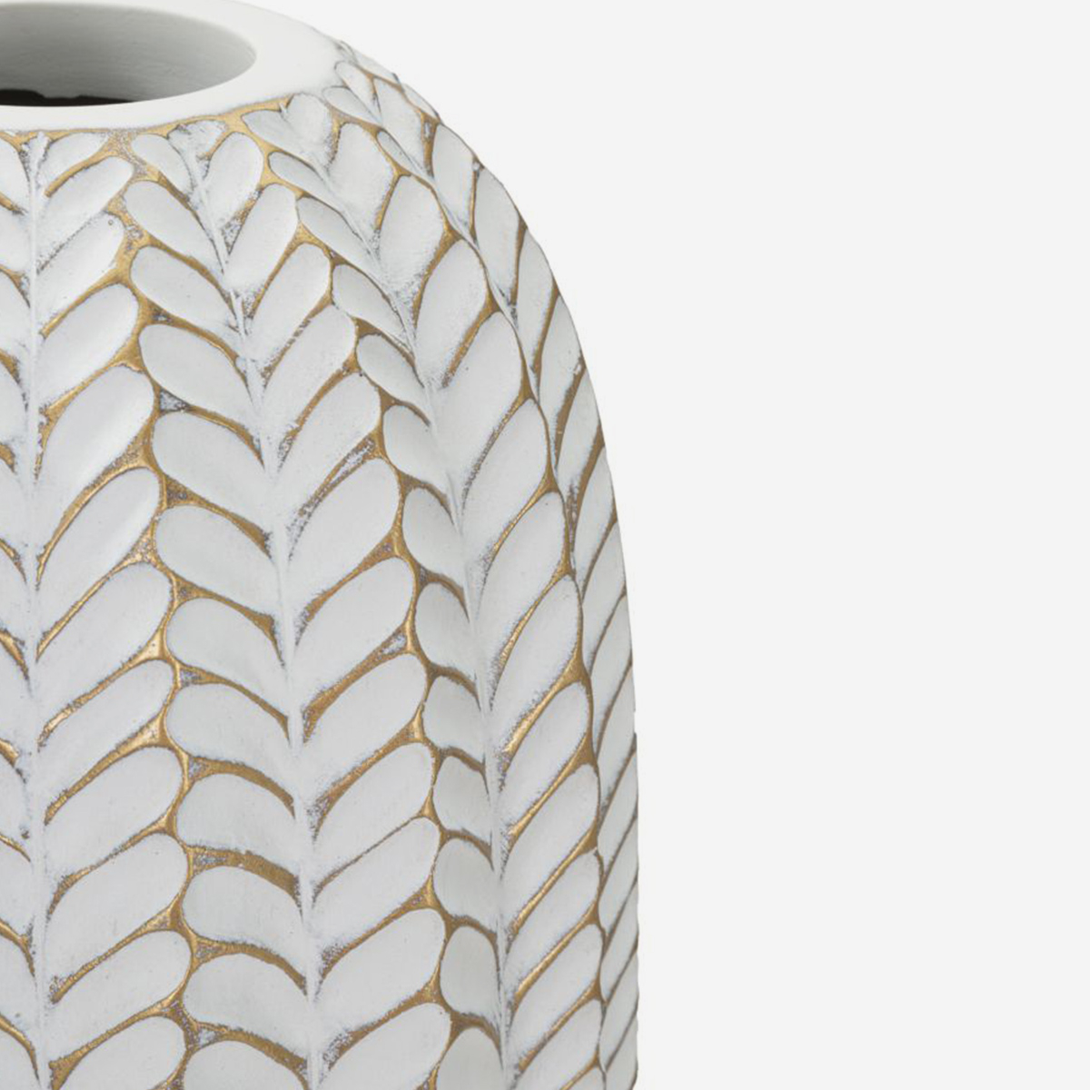 Vaso decorativo in resina intagliata da terra Leaf
