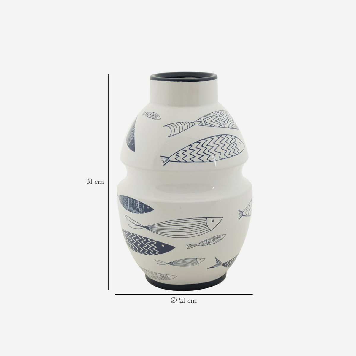 Vaso decorativo in ceramica da tavolo Fish 31