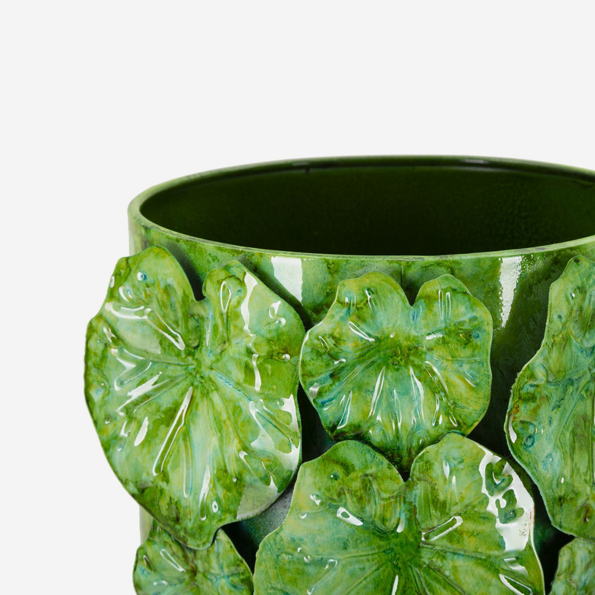 Vaso decorativo in ferro con rilievi floreali Drop 46