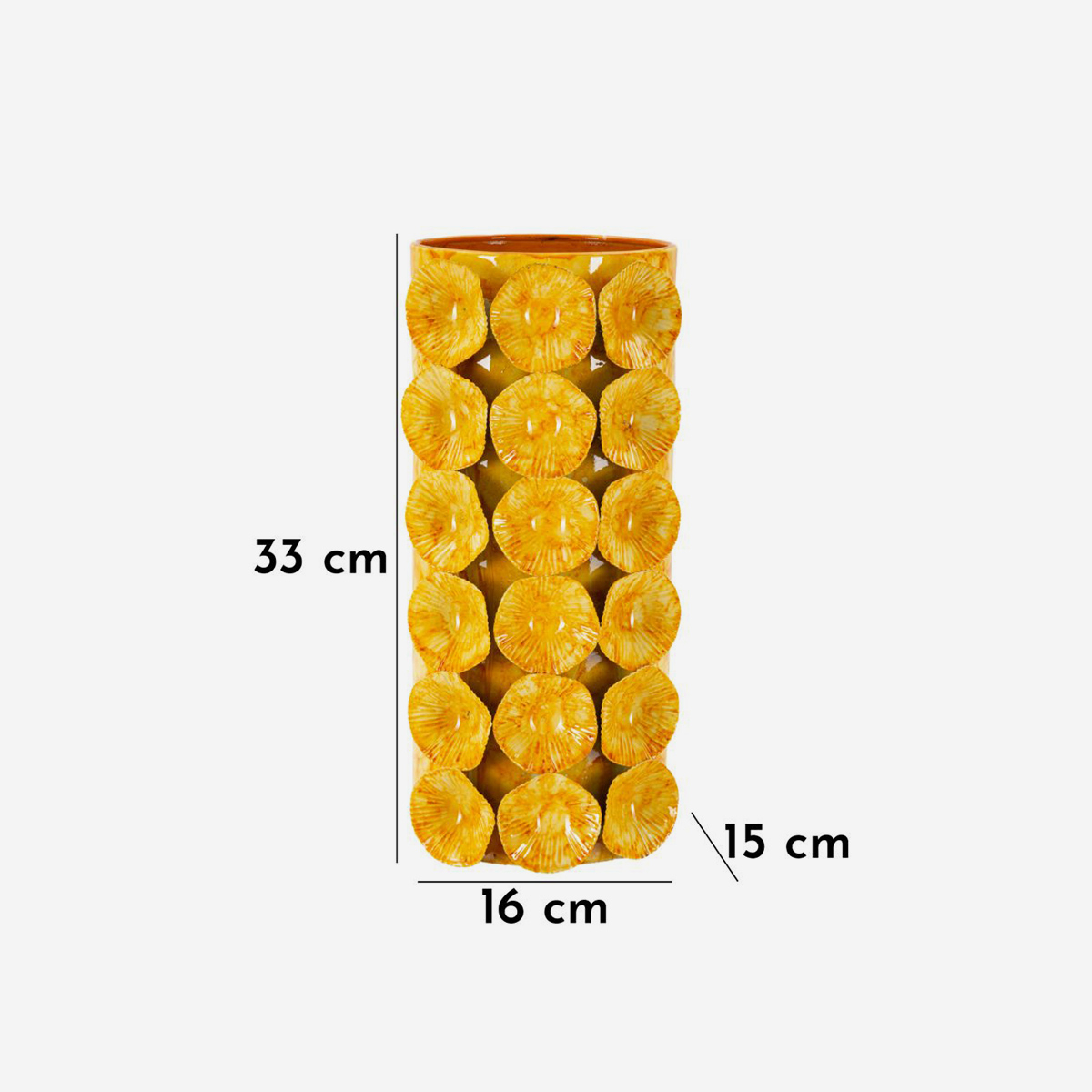 Vaso decorativo in ferro goffrato da interno Drop 33