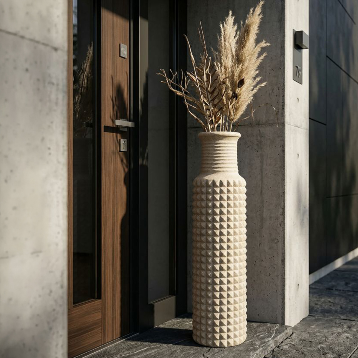 Pot de fleurs extérieur haut en polyrésine Sand 110