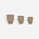 Lot de 3 cache-pots d’extérieur en polyrésine Perù