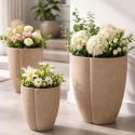 Lot de 3 cache-pots d’extérieur en polyrésine Perù