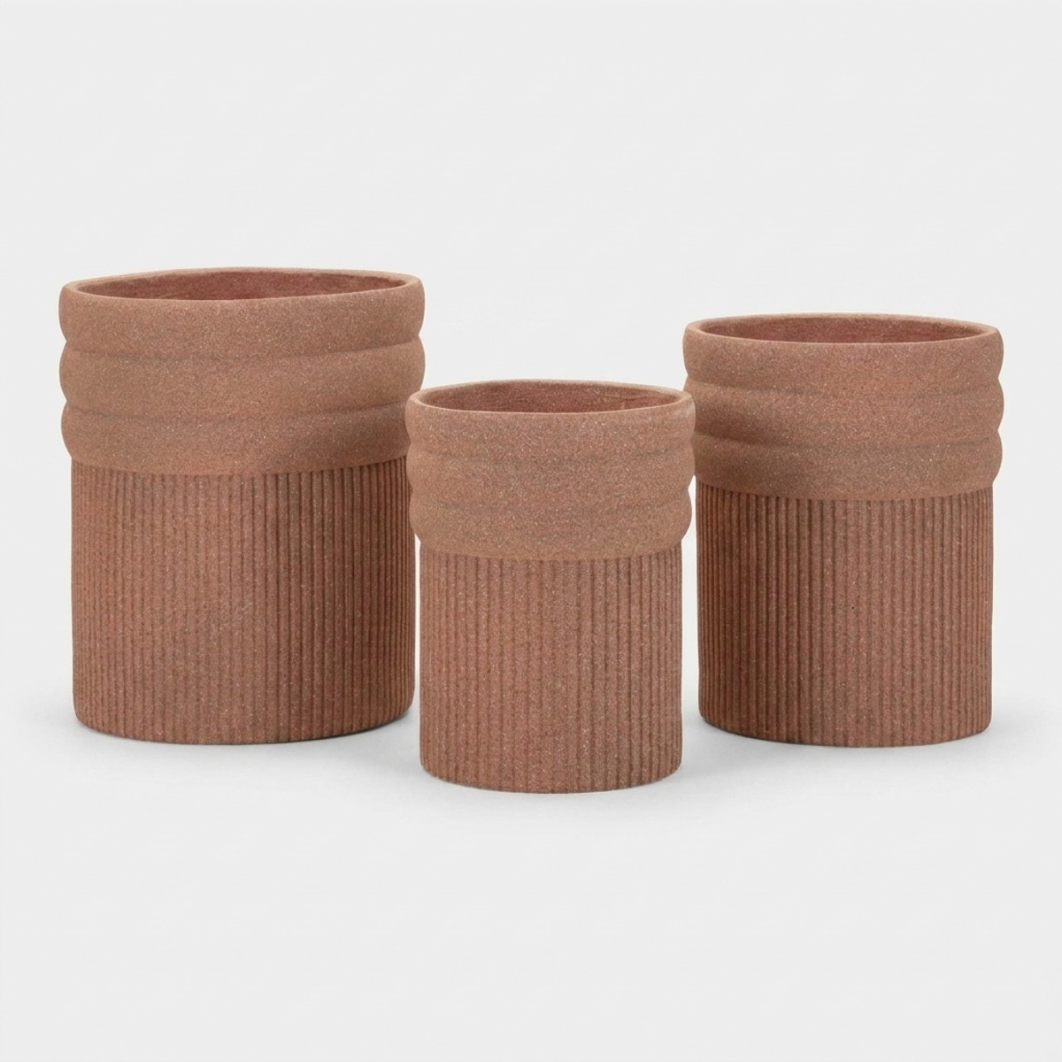 Lot de 3 pots d’extérieur en polyrésine Colombia
