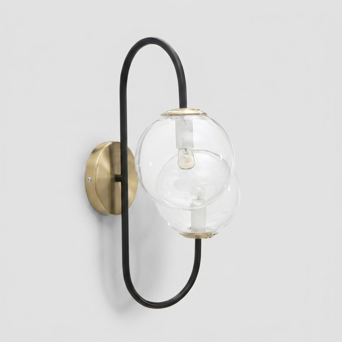 Aplique de pared de metal y vidrio 2 luces Iron Black