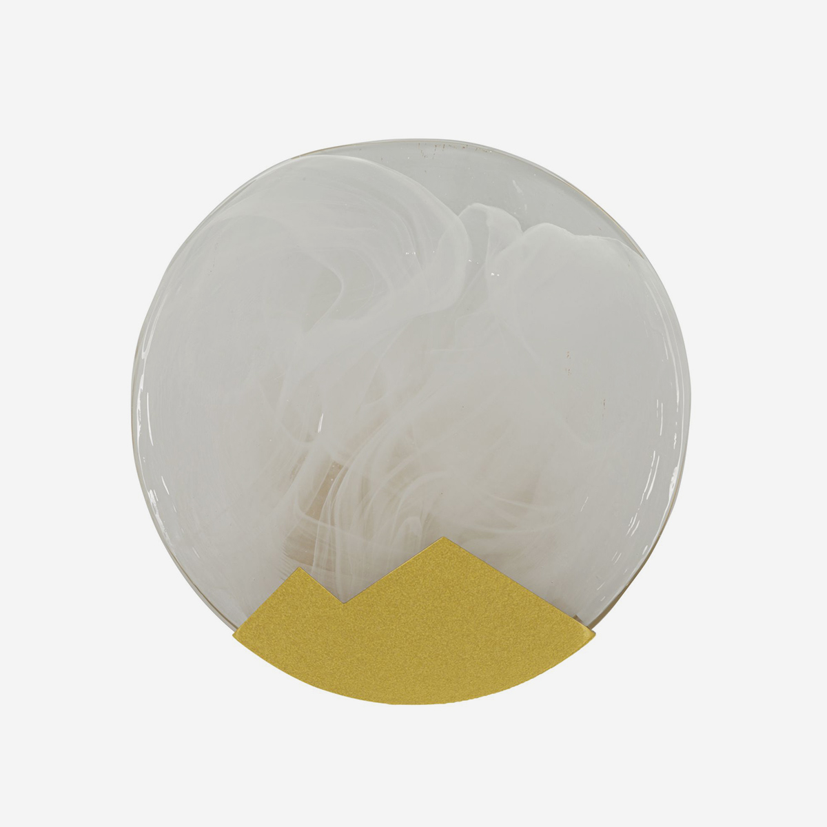 Lámpara de pared Moon de vidrio y hierro