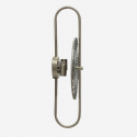 Aplique de pared de vidrio y hierro de 2 luces Silvery