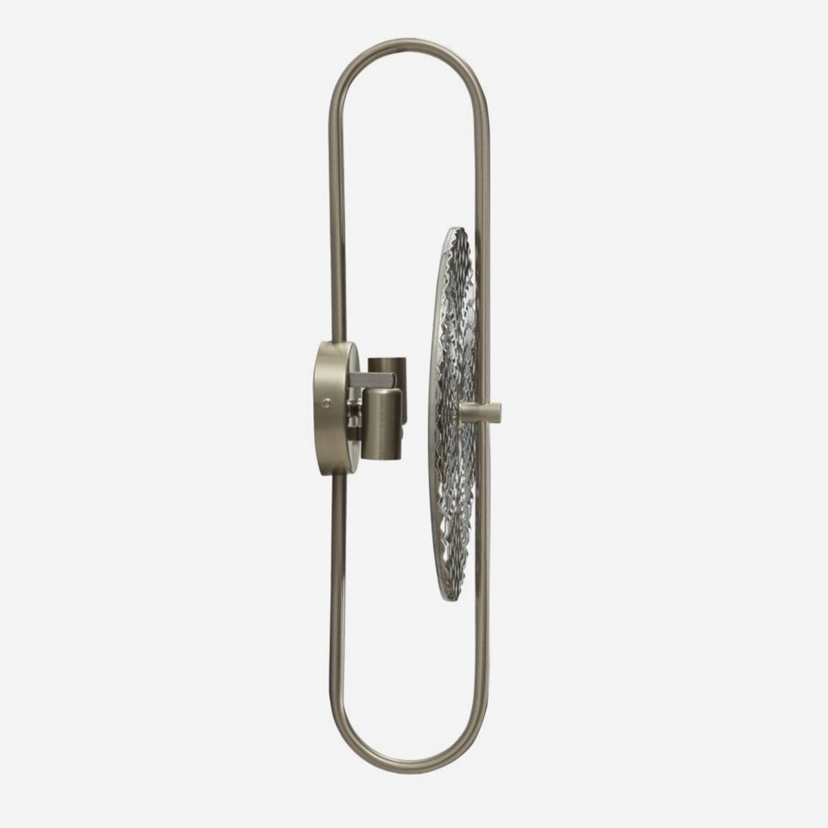 Wandleuchte aus Glas und Eisen, 2-flammig, Silvery
