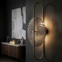 Aplique de pared de vidrio y hierro de 2 luces Silvery