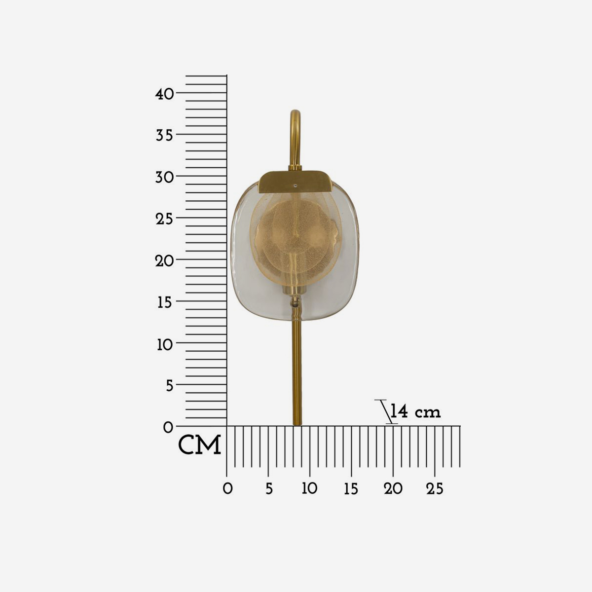 Lámpara de pared de vidrio y hierro Softy