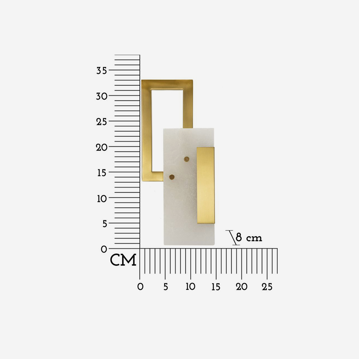 Wandleuchte aus satiniertem Glas und Eisen Cube