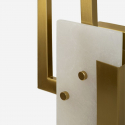 Aplique de pared de vidrio satinado y hierro Cube
