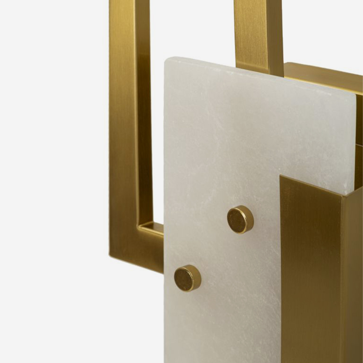 Aplique de pared de vidrio satinado y hierro Cube