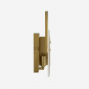 Wandleuchte aus satiniertem Glas und Eisen Cube