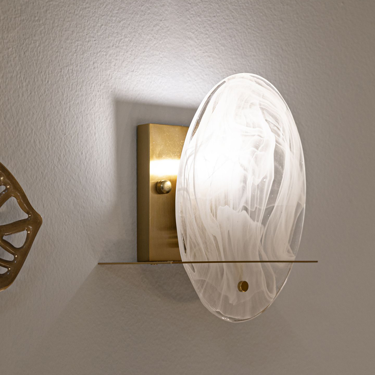 Wandleuchte aus Glas und Eisen Portlan