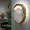 Applique murale ronde en verre et fer Marble