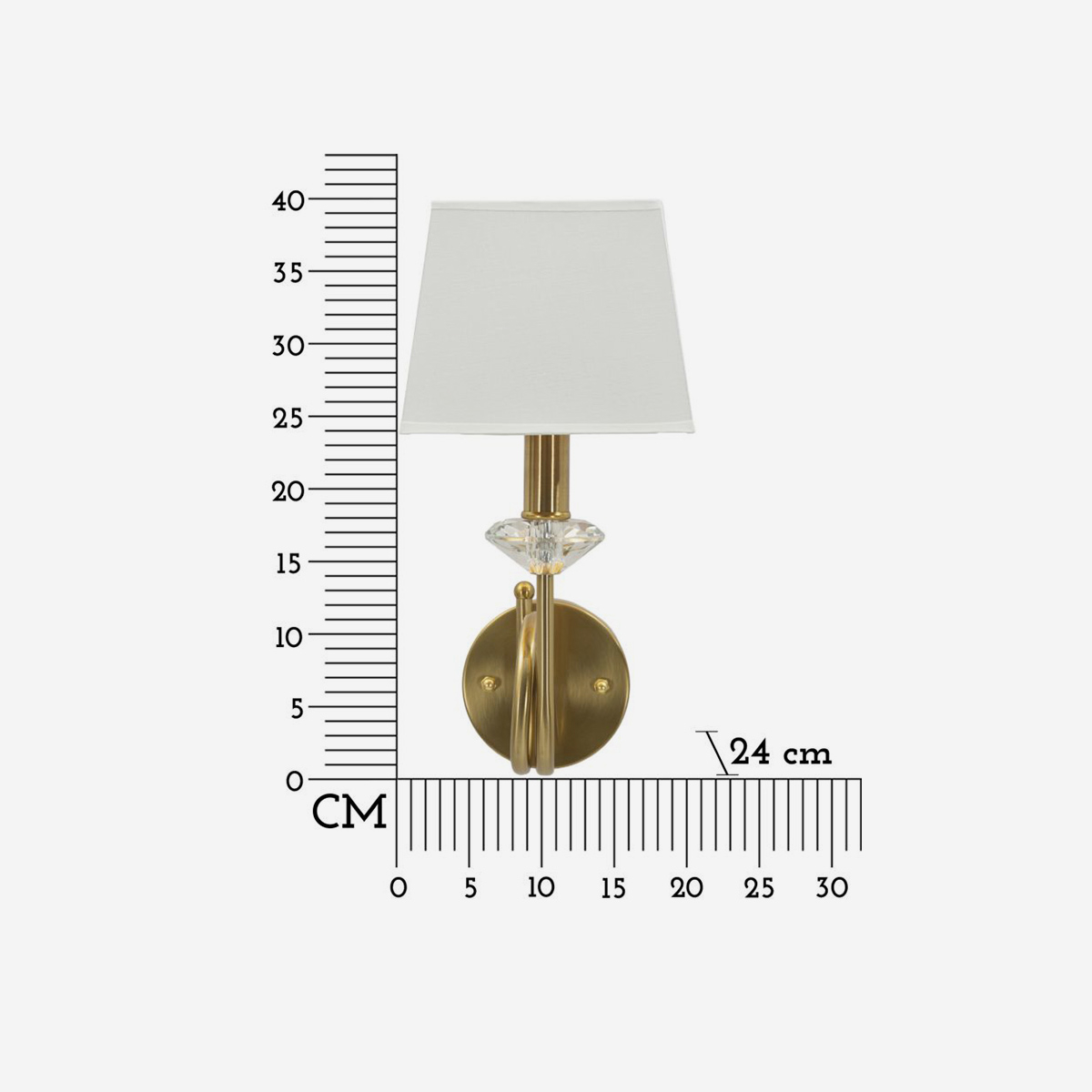 Lampada da parete classica in ferro e tessuto Salisburg