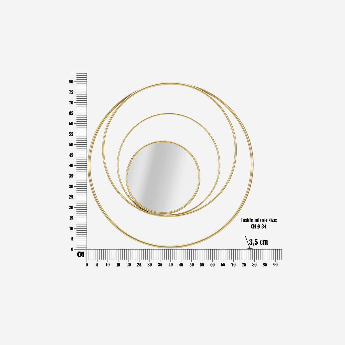 Specchio da parete rotondo decorativo Arc Glam