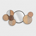 Espejo decorativo de pared en metal y MDF Woody