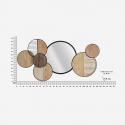 Espejo decorativo de pared en metal y MDF Woody