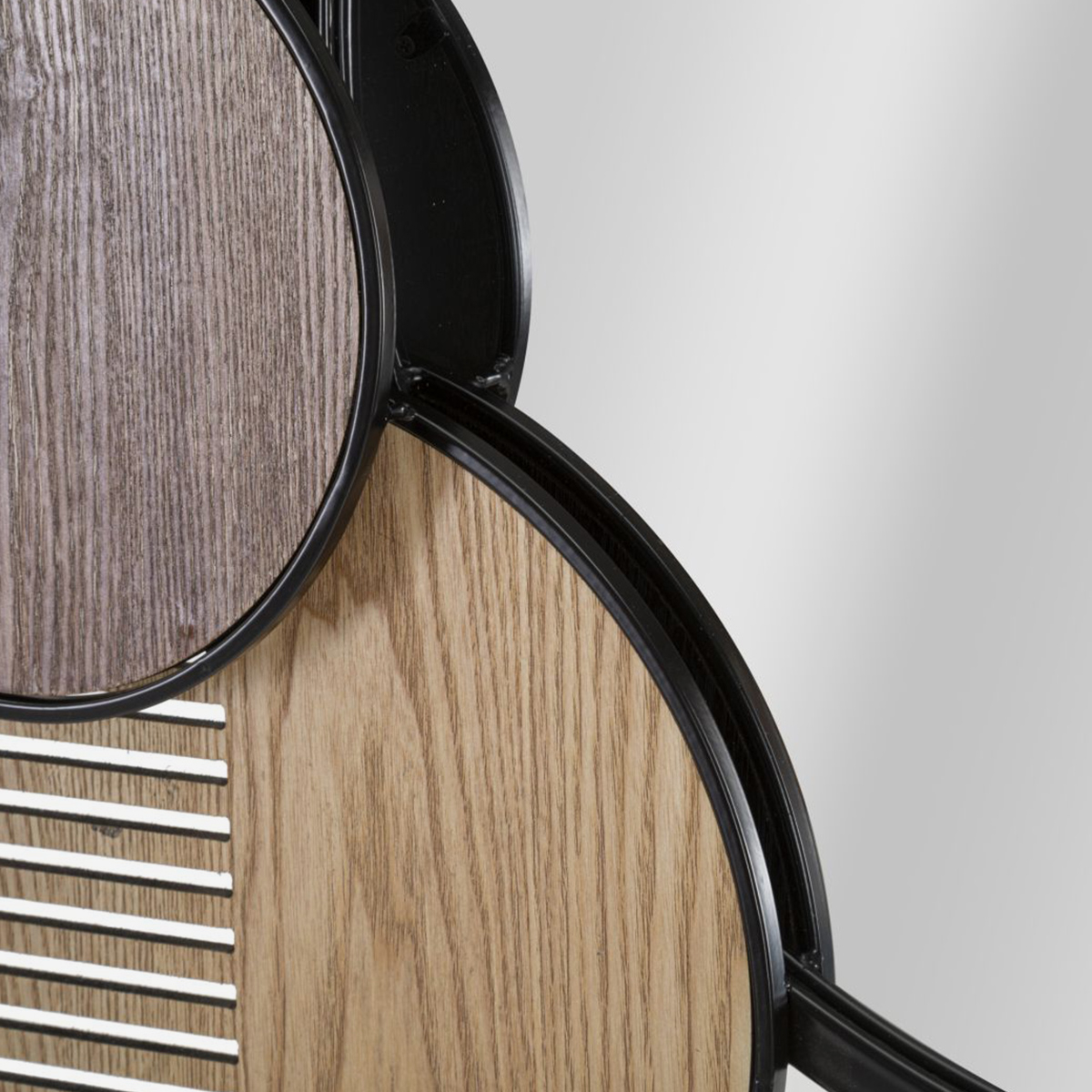 Espejo decorativo de pared en metal y MDF Woody