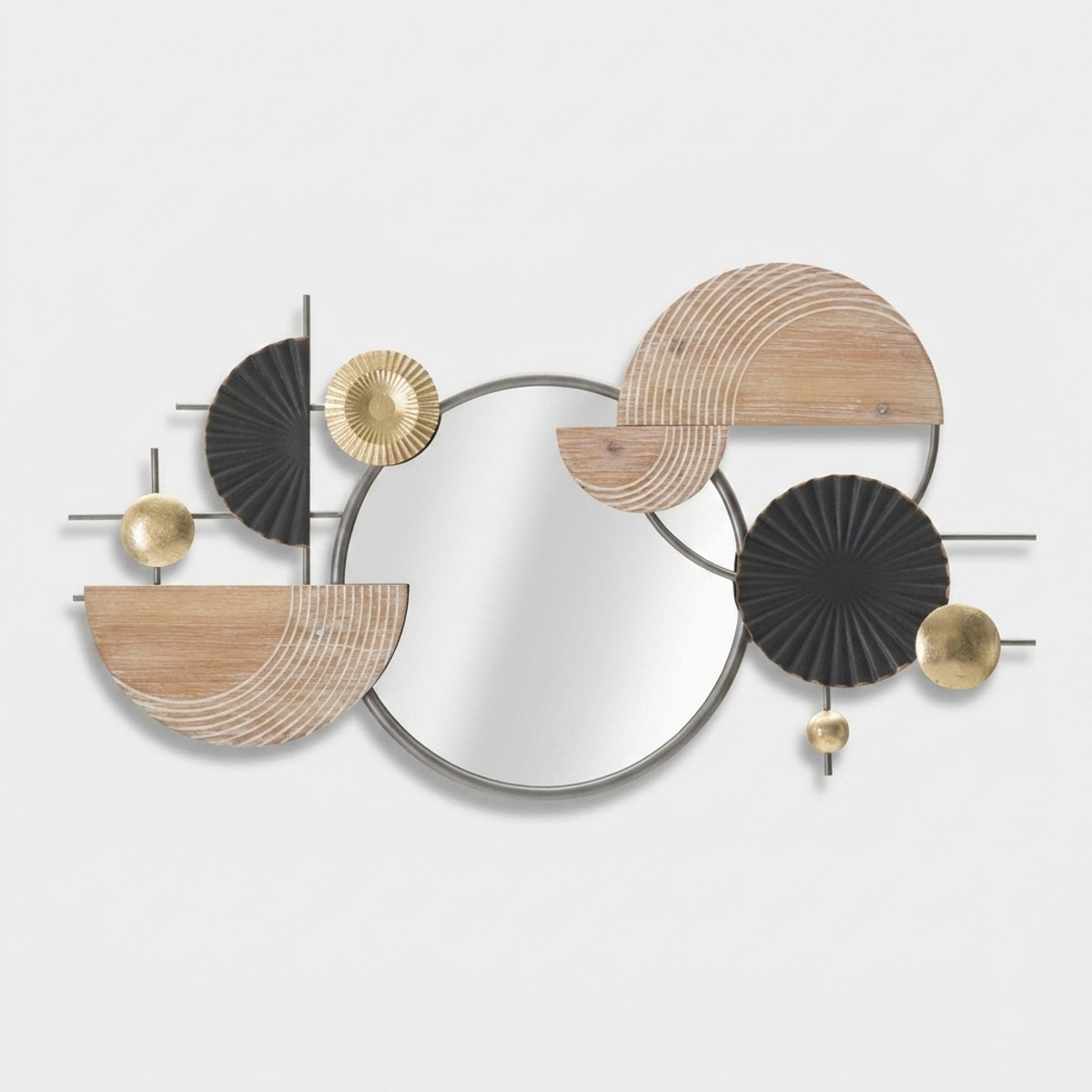 Specchio da parete decorativo in metallo e MDF Abstract