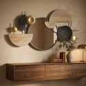 Specchio da parete decorativo in metallo e MDF Abstract